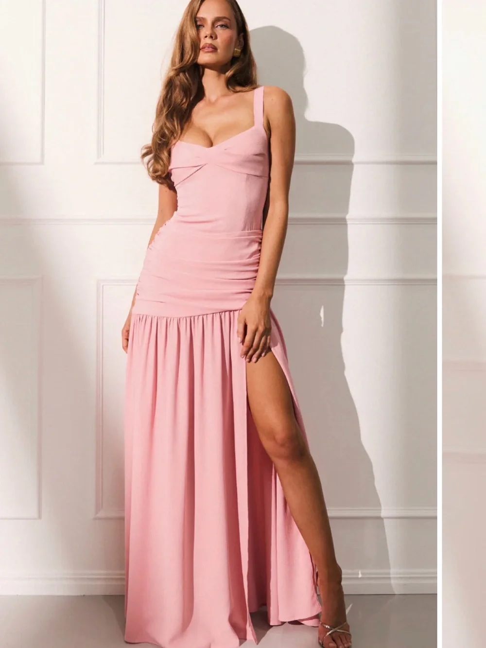showpo pink dress Soft Floral Loree Midi NWT- Size 6 The Saved Collection 100% Polyester No Stretch Showpo. | Dresses | Showpo